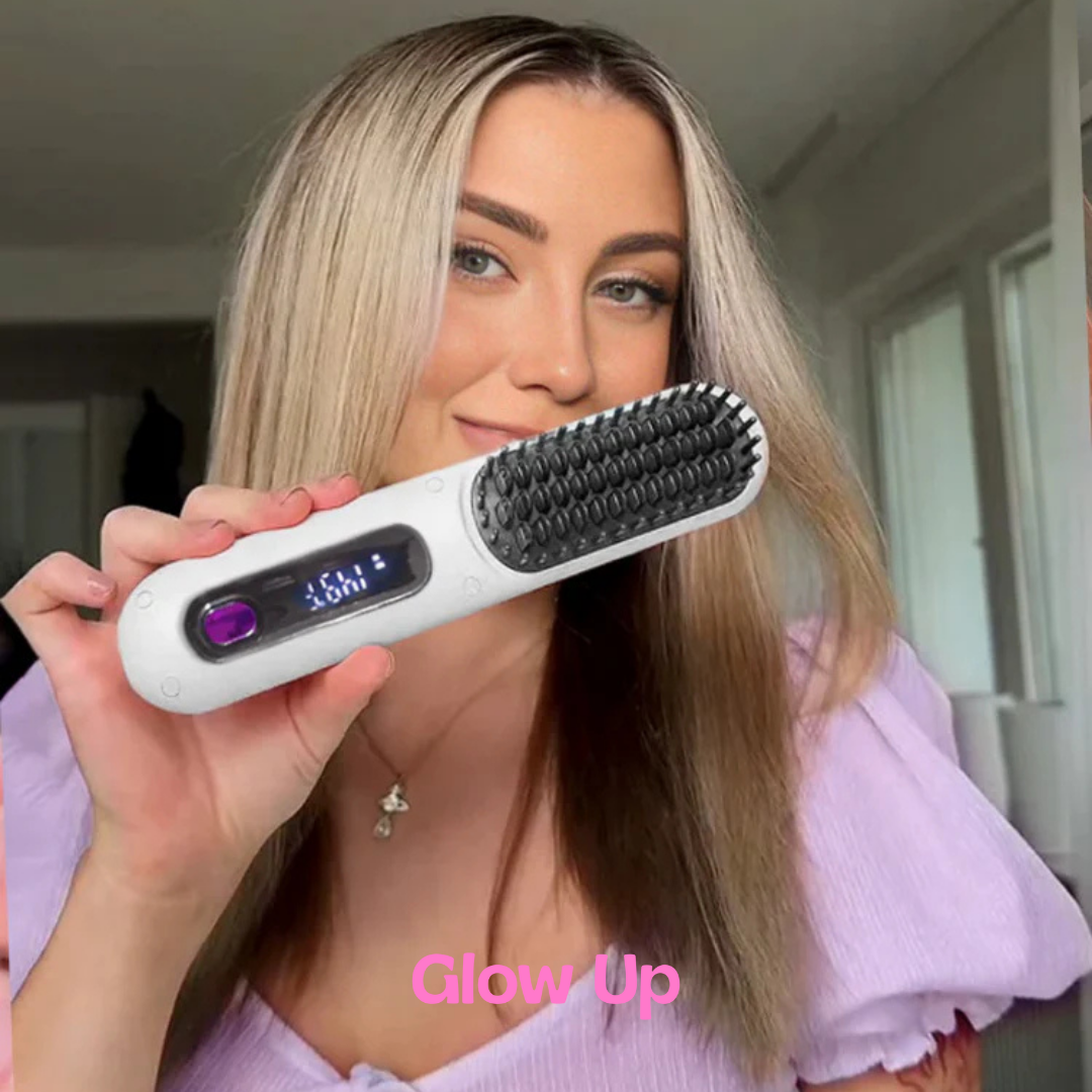 Glow Brush Pro™ — Peine Alisador Portátil Inalámbrico Anti-Frizz