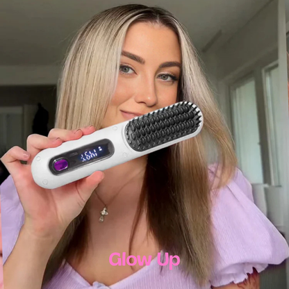 Glow Brush Pro™ — Peine Alisador Portátil Inalámbrico Anti-Frizz